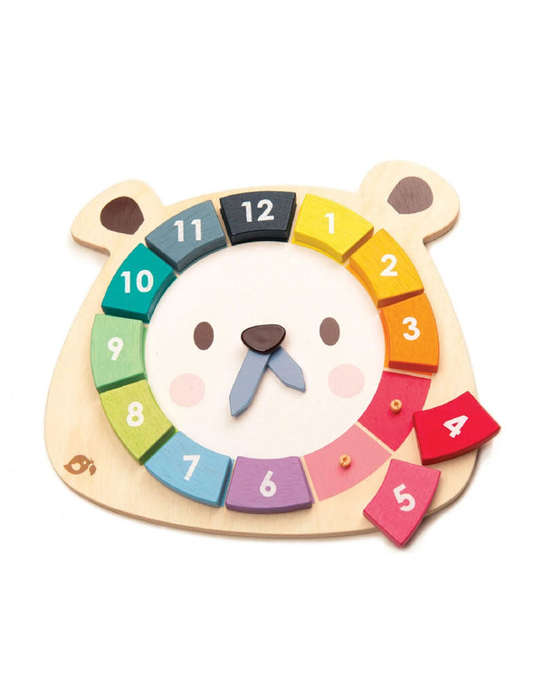 Horloge en bois - L'ours et les couleurs - Tender Leaf