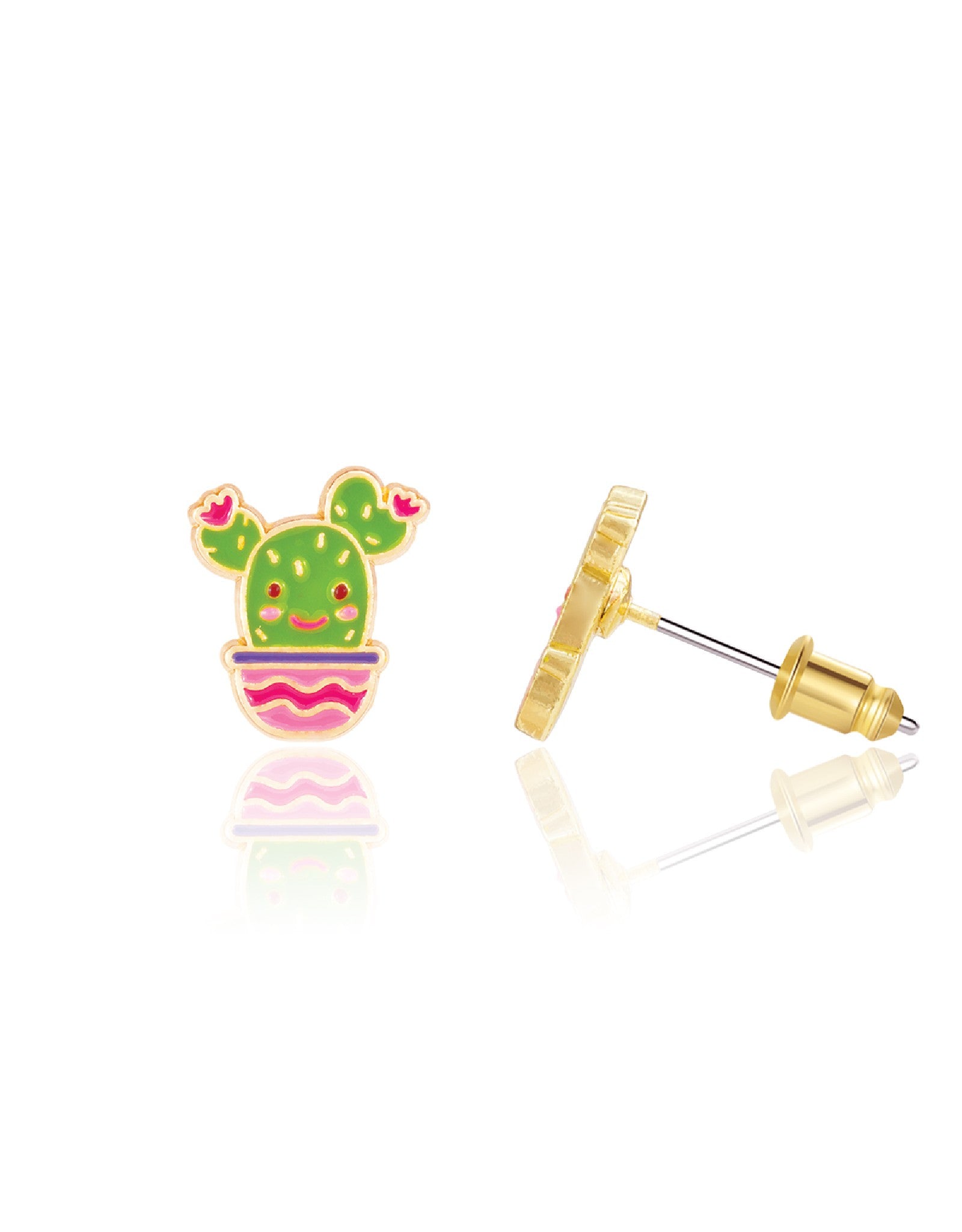 Boucles d'oreilles en émail - Cactus - Girl Nation – Veille sur toi