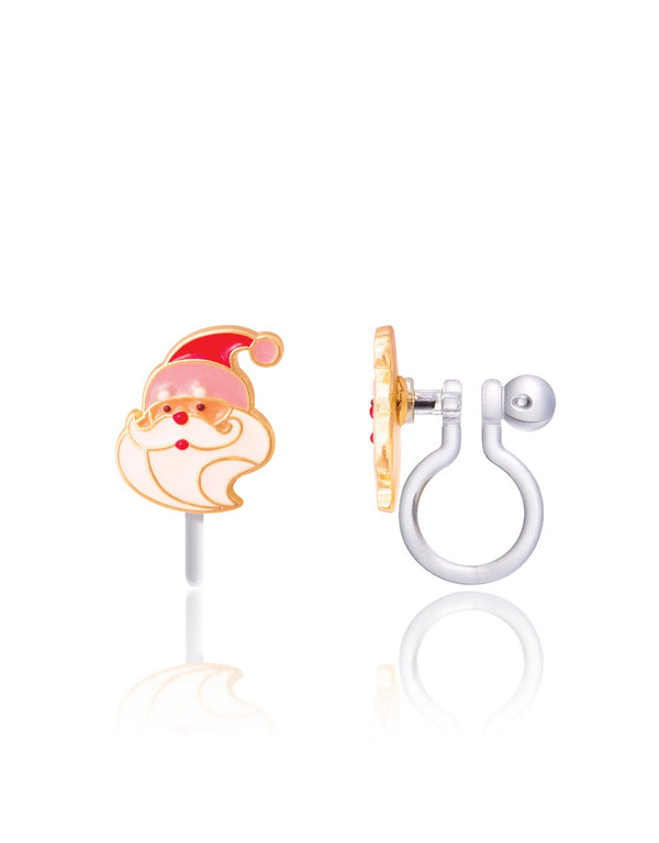 Boucles d'oreilles à clip en émail - Joyeux Père Noël  - Girl Nation