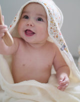 Baluchon ⚜ 53151796 Sortie de bain pour bébé - Sarcelle et petites fleurs - Bambino par Baluchon vendu par Veille sur toi