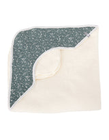 Baluchon ⚜ 53151796 Sortie de bain pour bébé - Sarcelle et petites fleurs - Bambino par Baluchon vendu par Veille sur toi
