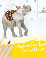 Camp Hollow SURCT0044 Porte-bougie en porcelaine - Cake Topper - Éléphant - Camp Hollow vendu par Veille sur toi