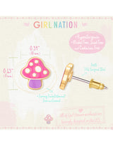 Girl Nation GN-J457s Boucles d'oreilles en émail - Petit champignon - Girl Nation vendu par Veille sur toi