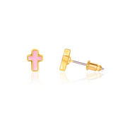 Girl Nation GN-J466s Boucles d'oreilles en émail - Croix rose - Girl Nation vendu par Veille sur toi