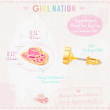 Girl Nation GN-J467s03 Boucles d'oreilles en émail - Chapeau de cowgirl - Girl Nation vendu par Veille sur toi