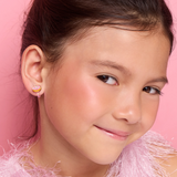 Girl Nation GN-J561s05C Boucles d'oreilles à clip en émail - Beigne rose - Girl Nation vendu par Veille sur toi