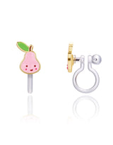 Girl Nation GN-J593sC Boucles d'oreilles à clip en émail - Poire rose - Girl Nation vendu par Veille sur toi