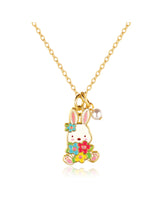 Girl Nation GN-J6647N Collier douce petite - Lapin et fleurs - Girl Nation vendu par Veille sur toi