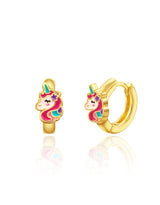 Girl Nation GN-J681E Boucles d'oreilles anneaux plaquées or 18 carats – Licorne – Girl Nation vendu par Veille sur toi