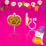 Girl Nation GN-JH523sc Boucles d'oreilles à clip en émail - Citrouille brillante - Girl Nation vendu par Veille sur toi