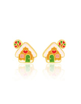 Girl Nation GN-JX524s Boucles d'oreilles en émail - Maison en pain d'épices - Girl Nation vendu par Veille sur toi