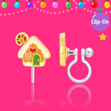 Girl Nation GN-JX524sC Boucles d'oreilles à clip en émail - Maison en pain d'épices - Girl Nation vendu par Veille sur toi