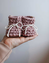 Les Petits Tousi â Pantoufles en laine - Pivoine - Les Petits Tousi vendu par Veille sur toi