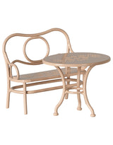 Maileg 11-5105-00 Table à café avec banc double - Grand - Rose pâle - Maileg vendu par Veille sur toi