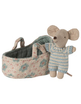 Maileg 17-5003-00 Bébé souris dans son couffin - Maileg Bleu vendu par Veille sur toi
