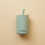 Minika â VerrePailleCouvercle-Sauge Verre avec paille et couvercle - Minika Sauge vendu par Veille sur toi
