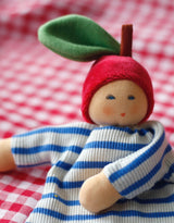 Nanchen Natur 102608 Poupée doudou biologique avec hochet - Petite pomme - Nanchen Natur vendu par Veille sur toi