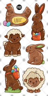 Pico ⚜ PICO-365 Tatouages Temporaires - Les lapins en Chocolat - Pico vendu par Veille sur toi