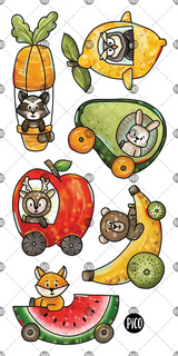 Pico ⚜ PICO-403 Tatouages Temporaires - Les véhicules fruités - Pico vendu par Veille sur toi