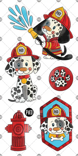Pico ⚜ PiCO-424 Tatouages temporaires - Pico le chien pompier - Pico vendu par Veille sur toi