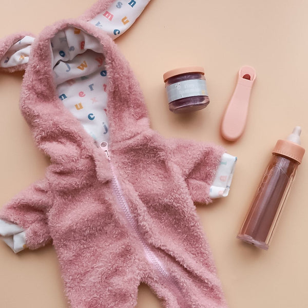 Vêtements de Gordis - Pyjama en peluche rose - Lapin alphabet - Tint Harlow