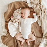Veille sur toi ⚜ DD-001-03 Doudou Lapin - Marcel endormi avoine - Veille sur toi vendu par Veille sur toi