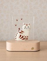 Veille sur toi ⚜ VST-LTV-007 Plaque de verre pour lampe de table - Chat Sammy - Veille sur toi vendu par Veille sur toi