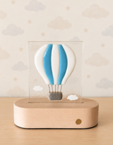 Veille sur toi ⚜ VST-LTV-010 Plaque de verre pour lampe de table - Montgolfière bleue - Veille sur toi vendu par Veille sur toi