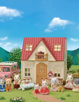 Maison Cozy cottage toît rouge avec lapin au balcon - Calico Critters