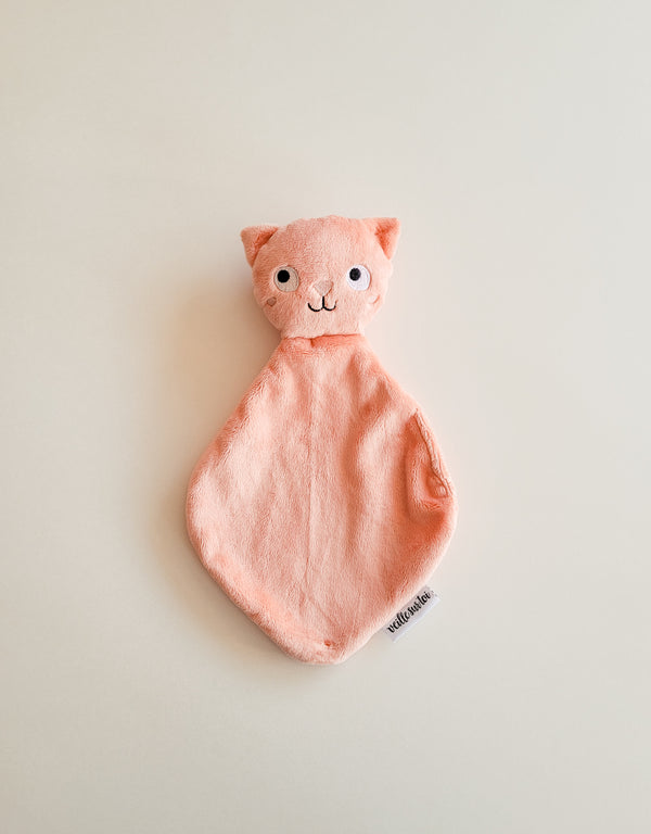 Cat Baby Blankie - Coral
