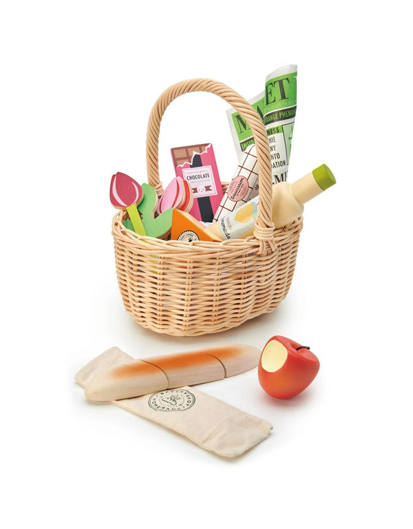Panier en osier & aliments pour le marché - Tender Leaf Toys