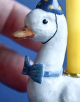 Camp Hollow SURCT0027 Porte-bougie en porcelaine - Cake Topper - Oie bleue - Camp Hollow vendu par Veille sur toi
