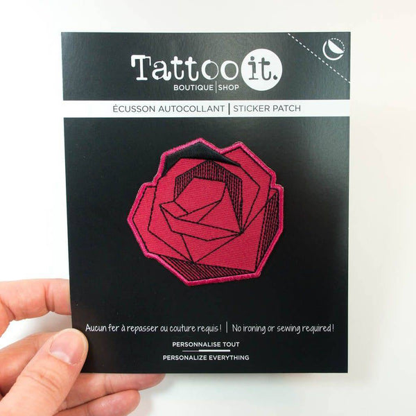 Écusson autocollant - Rose rouge géométrique Default marque  Tattoo It vendu par Veille sur toi