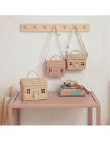 Sac bandoulière maison - En rotin rose - Olli Ella Default marque Olli Ella vendu par Veille sur toi