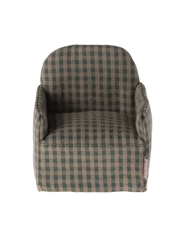 Sofa une place miniature pour souris - Damier vert - Maileg