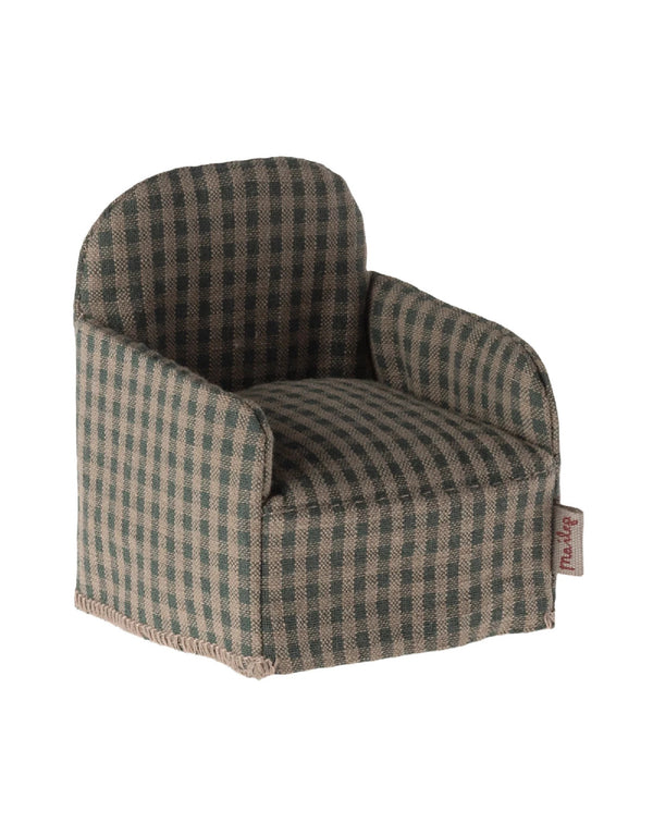 Sofa une place miniature pour souris - Damier vert - Maileg