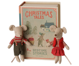 Jumeaux souris de Noël dans leur livre - Maileg