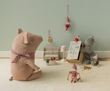 Jumeaux souris de Noël dans leur livre - Maileg