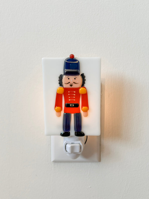 Veilleuse de Noël en verre fusionné pour chambre d'enfant - Veille sur toi 