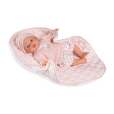 Poupée Bimba 37 cm - Poupée qui pleure avec sa couverture matelassée - Antonio Juan