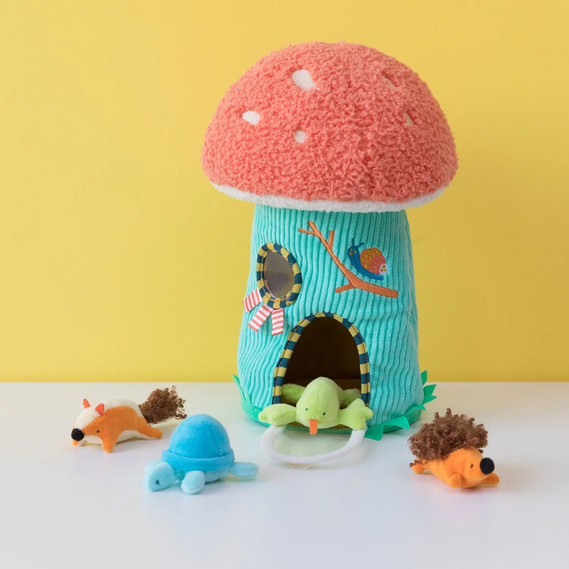 Maison champignon avec animaux en peluche - Manhattan Toy