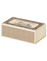 Big brother brown mouse with blue lined white pajamas in his matchbox - Maileg