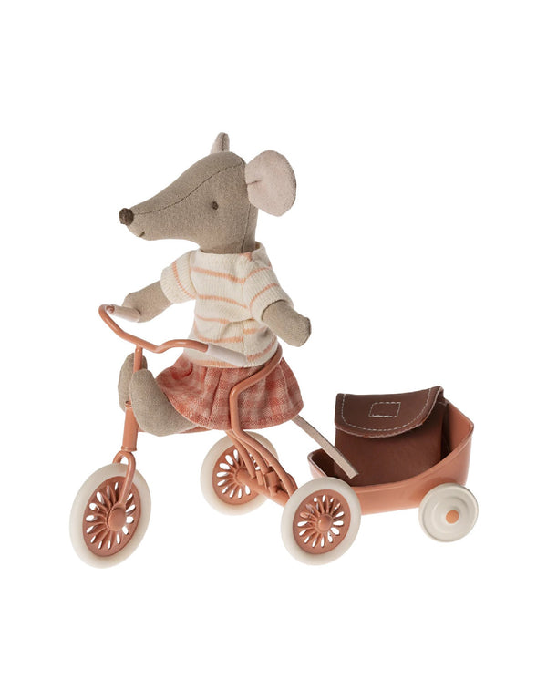 Grande soeur souris, mains aimantées pour tricycle - Corail - Maileg