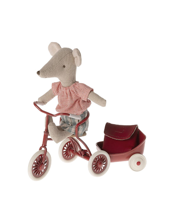 Grande soeur souris, mains aimantées pour tricycle - Rouge - Maileg