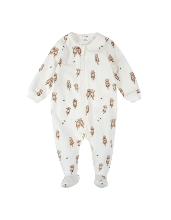 Pyjama à pattes pour bébé avec motifs de loutre - Petit Lem | Veille sur toi