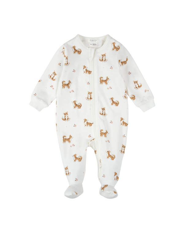 Pyjama à pattes pour bébé avec motifs de Corgi - Petit Lem | Veille sur toi