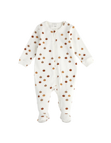 Pyjama à pattes côtelé pour bébé avec motifs de citrouille - Petit Lem | Veille sur toi