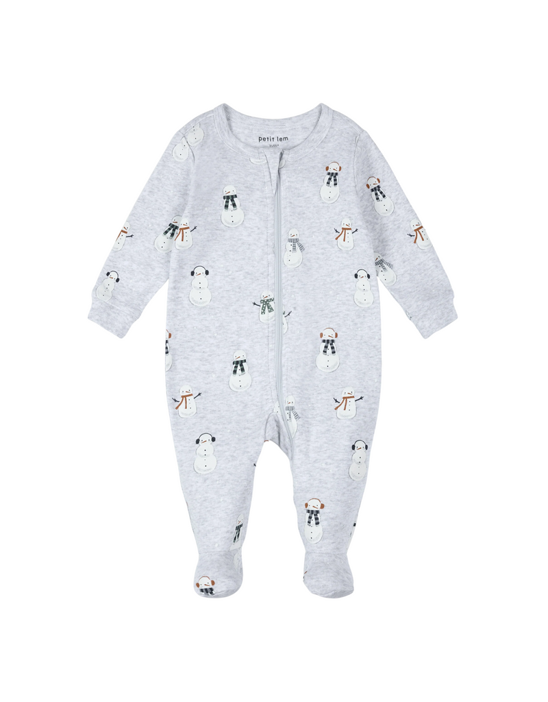 Dormeuse - pyjama à pattes avec motifs de bonhomme de neige - Petit Lem | Veille sur toi