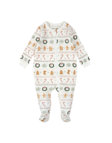 Dormeuse - pyjama à pattes thermique gaufré avec motifs friandises et jacquard - Petit Lem | Veille sur toi