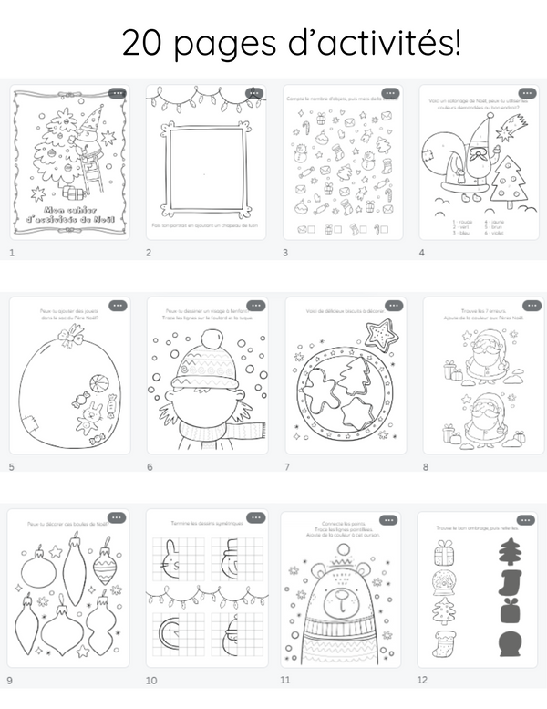 Cahier d'activités de Noël à télécharger!